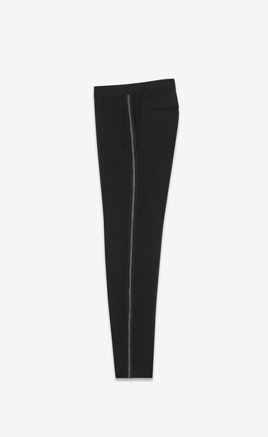 embroidered tux pants in grain de poudre